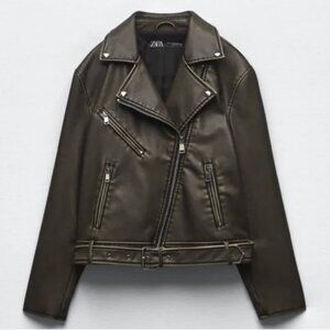 Zara Oversized Women's Faux Leather Jacket XS